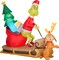 6' Gemmy Airblown Inflatable Christmas Grinch w/ Max Sleigh Scene Yard Decoration 882554